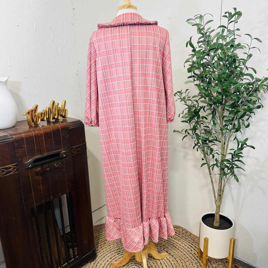 Liza Lou’s Pink Plaid Dress w/ Peter Pan Collar