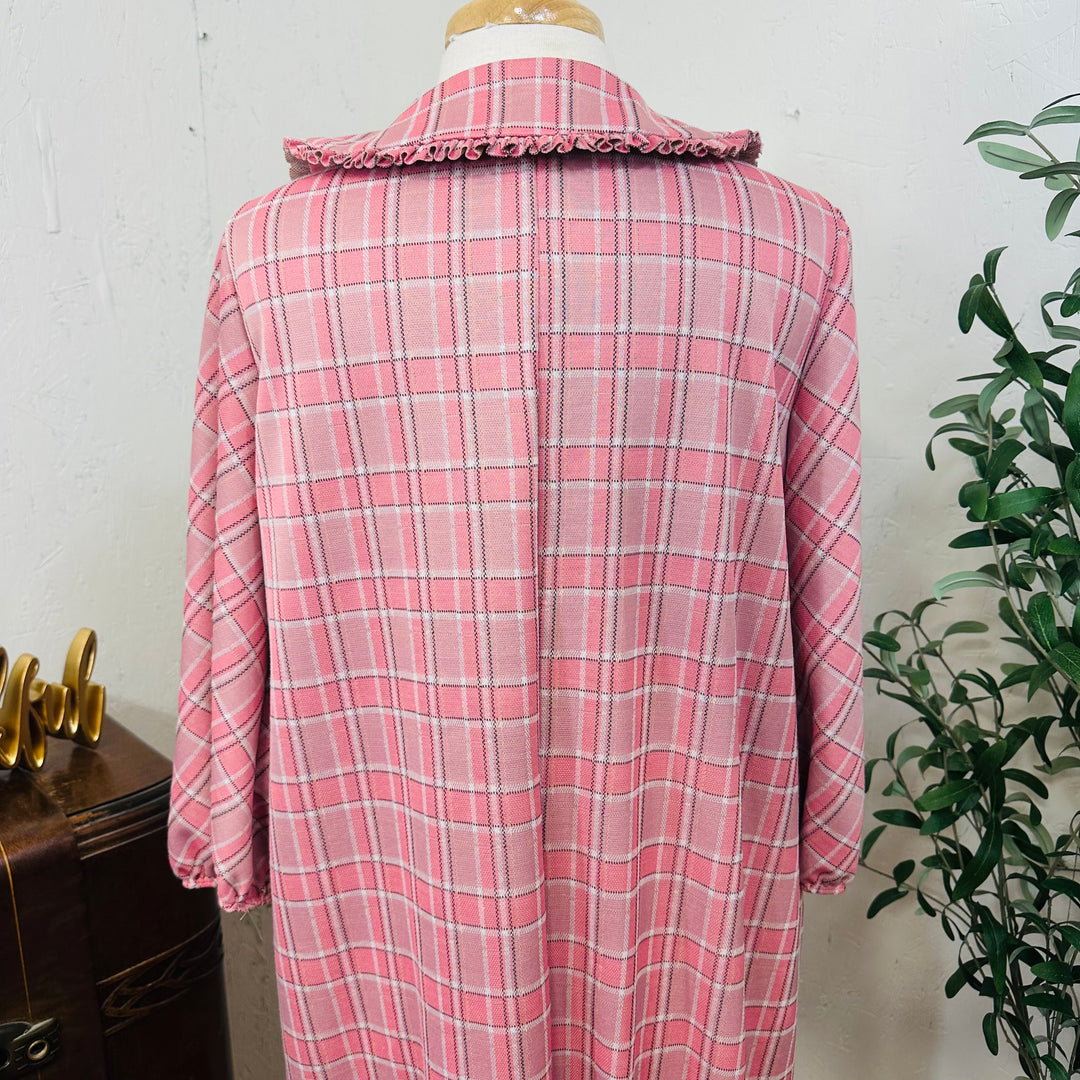 Liza Lou’s Pink Plaid Dress w/ Peter Pan Collar