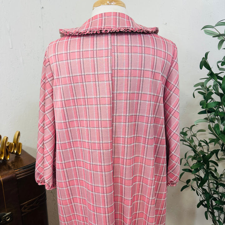 Liza Lou’s Pink Plaid Dress w/ Peter Pan Collar