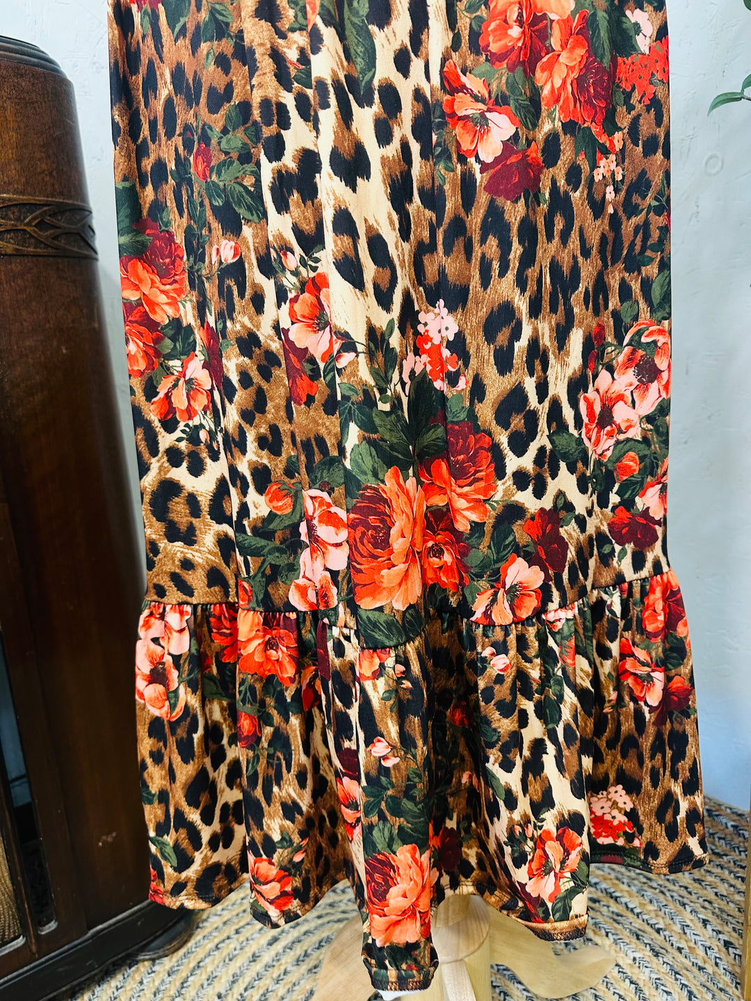 Liza Lou’s Jade Floral Animal Print Floral Modest Dress
