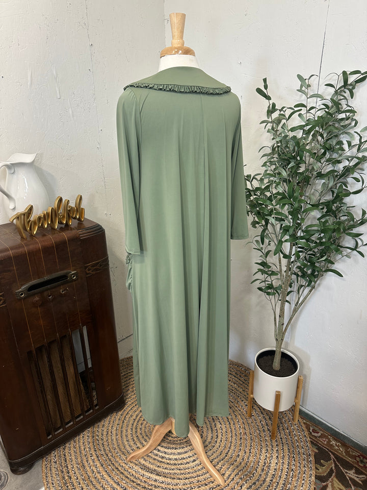 Liza Lou's Greta Sage Green Dress w/ Peter Pan Collar