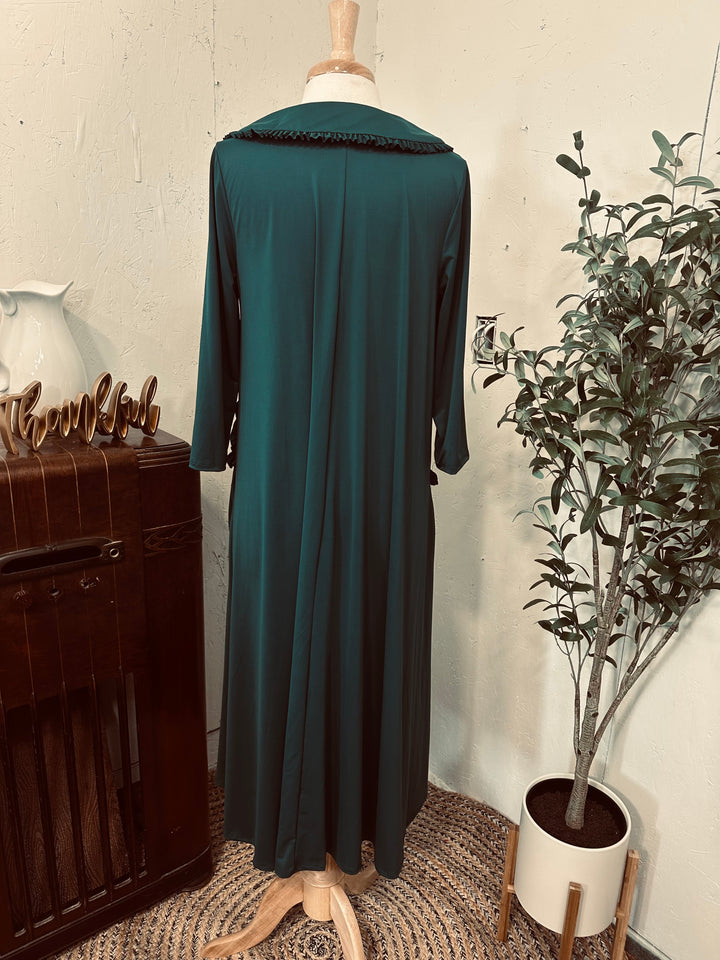 Liza Lou's Greta Hunter Green Dress w/ Peter Pan Collar