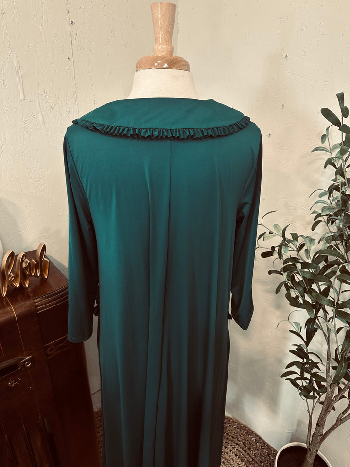 Liza Lou's Greta Hunter Green Dress w/ Peter Pan Collar