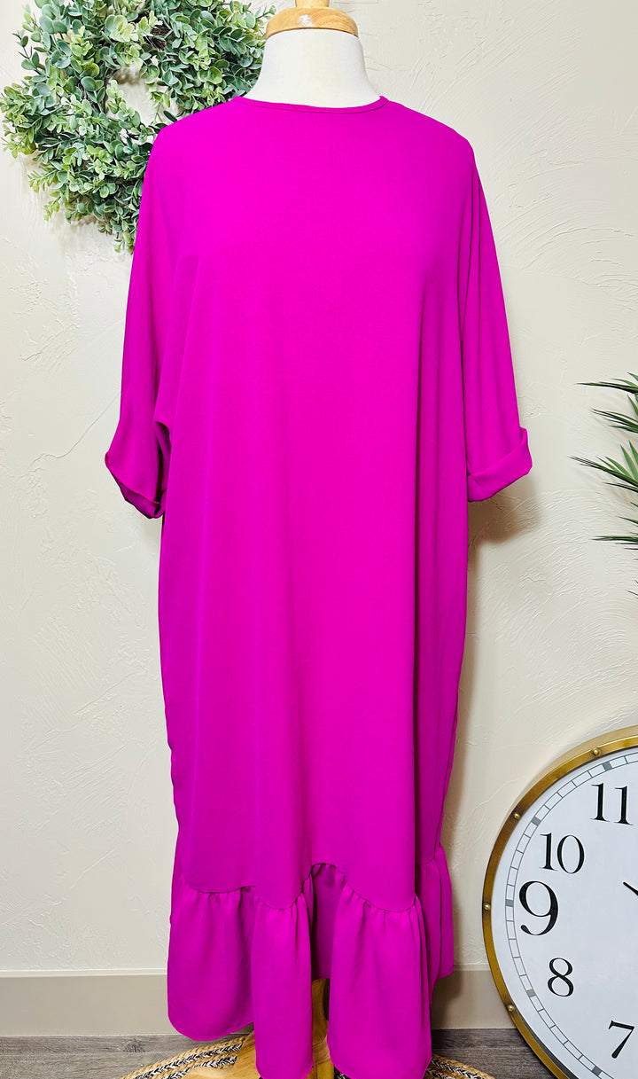 Liza Lou's Beth Modest Day Magenta Dress