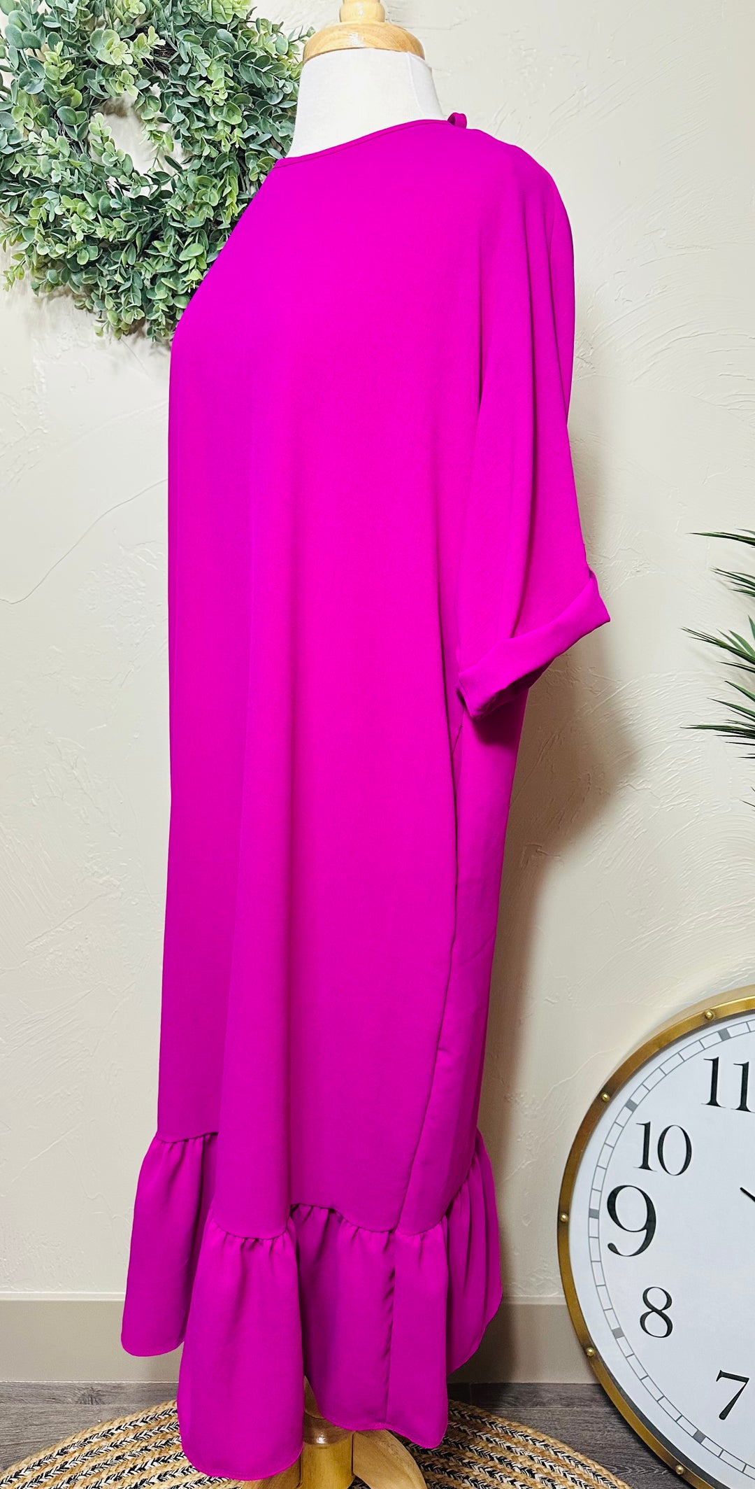 Liza Lou's Beth Modest Day Magenta Dress