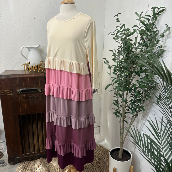 Liza Lou's Jackie Berries & Cream Tiered Colorful Dress