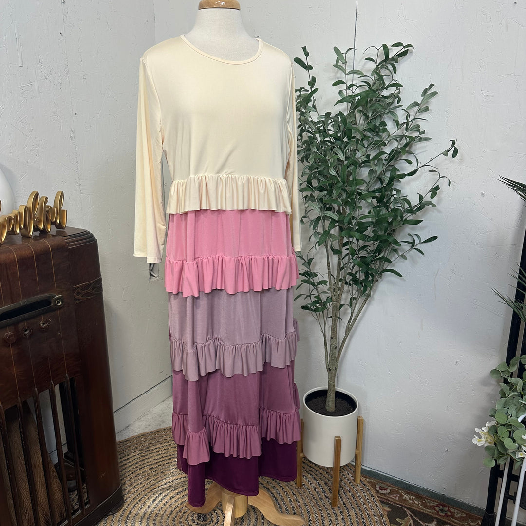 Liza Lou's Jackie Berries & Cream Tiered Colorful Dress