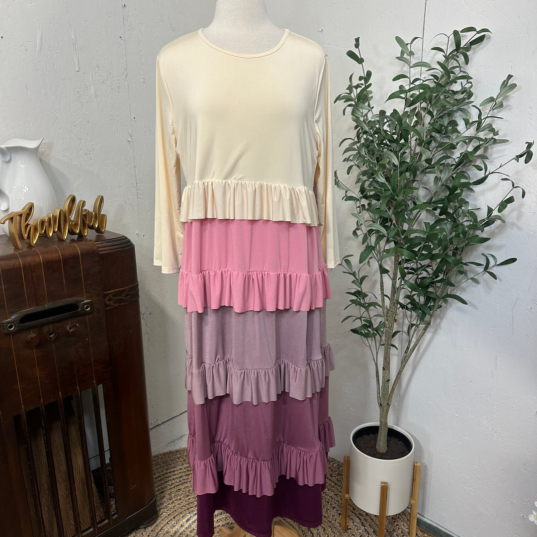 Liza Lou's Jackie Berries & Cream Tiered Colorful Dress