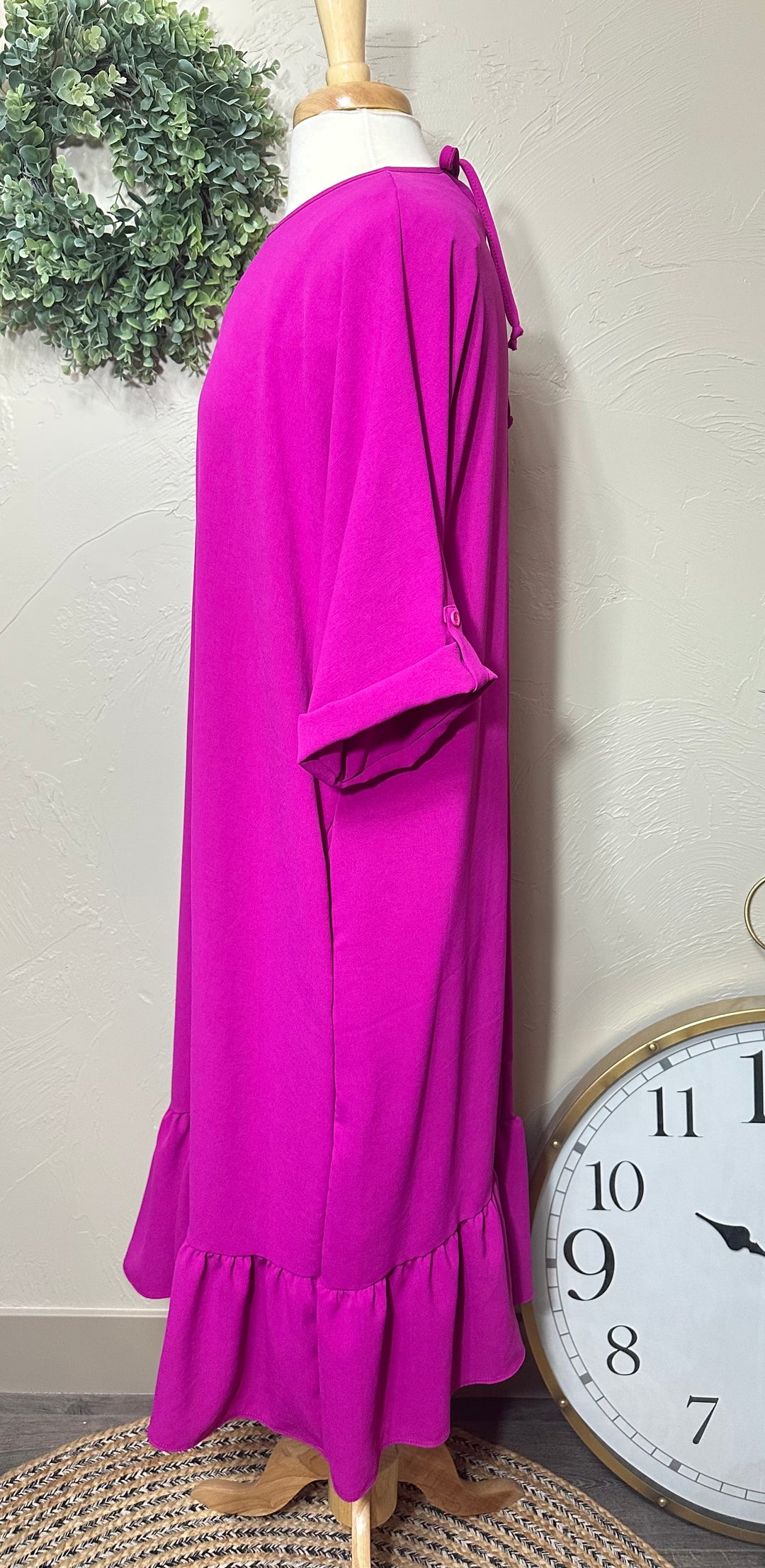 Liza Lou's Beth Modest Day Magenta Dress