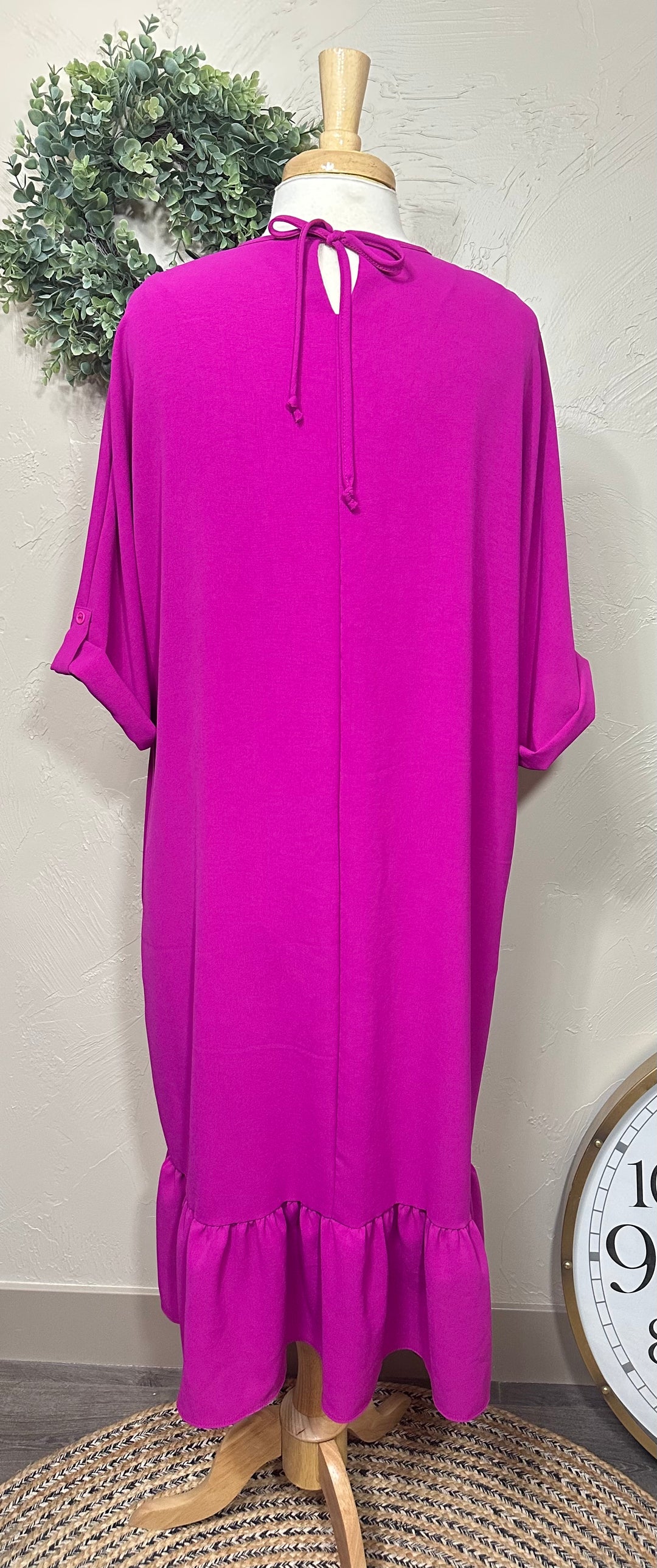 Liza Lou's Beth Modest Day Magenta Dress
