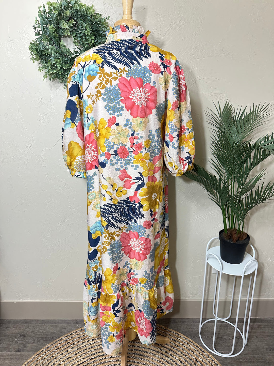 Liza Lou's Liza Lou's Mia Floral Colorful Print Modest Dress