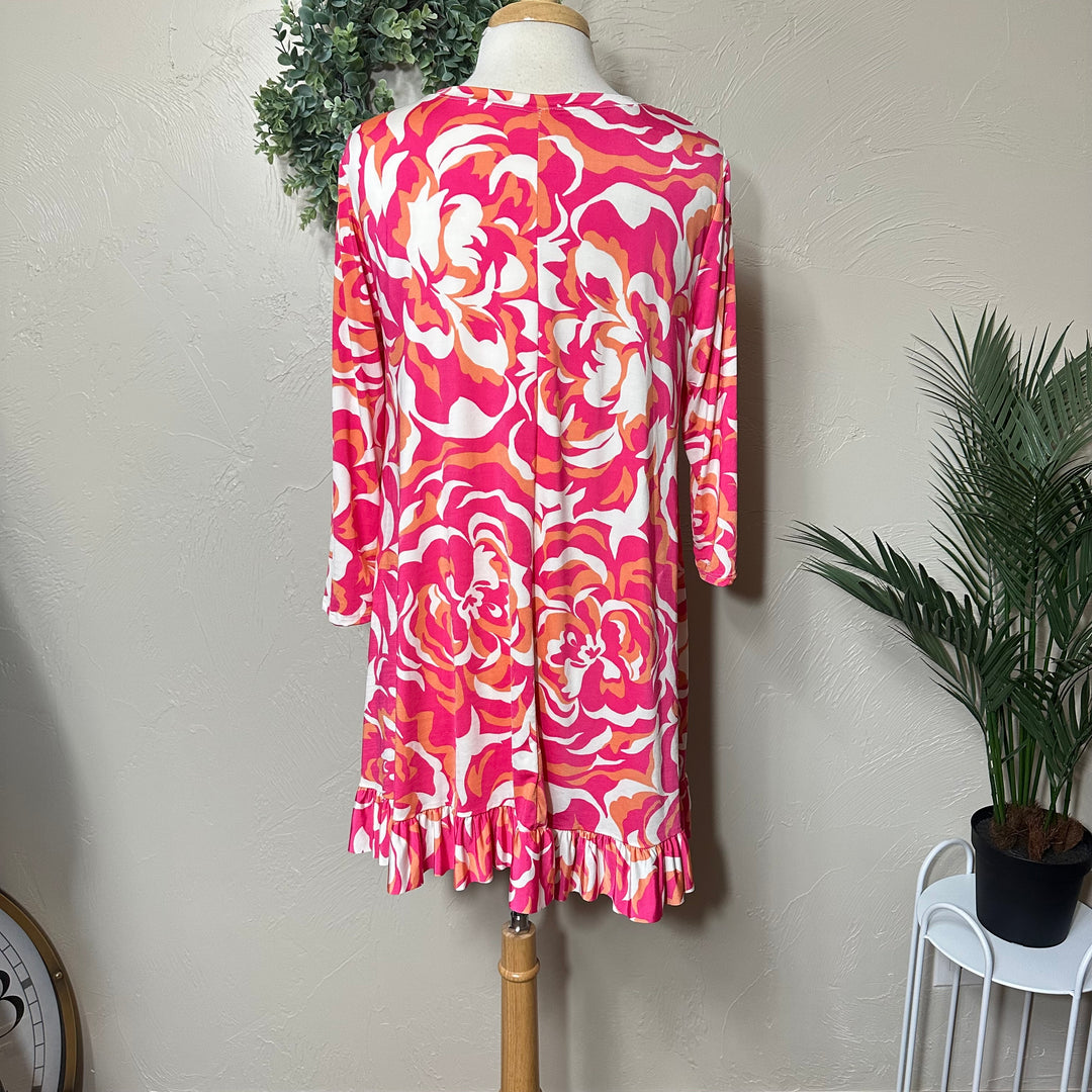 Liza Lou's Modest Swirl Pink Floral Tunic Modest Top
