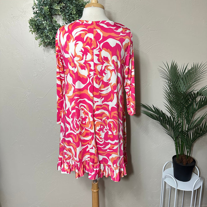 Liza Lou's Modest Swirl Pink Floral Tunic Modest Top