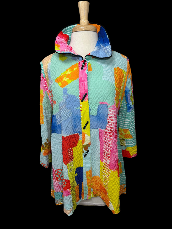 Moonlight Colorful Art Abstract Print Blouse Jacket