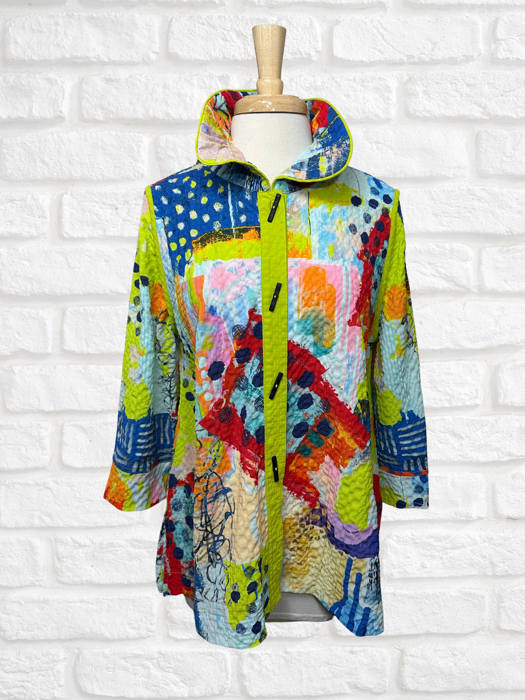 Moonlight Colorful Art Abstract Contrast Print Blouse Jacket