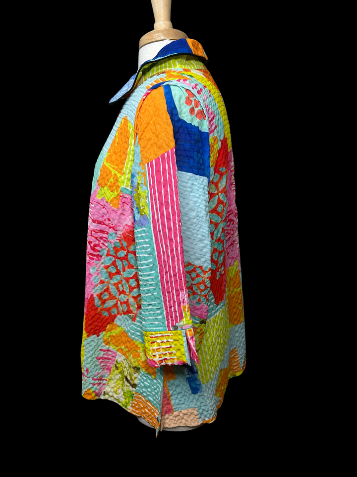 Moonlight Colorful Art Abstract Print Blouse Jacket