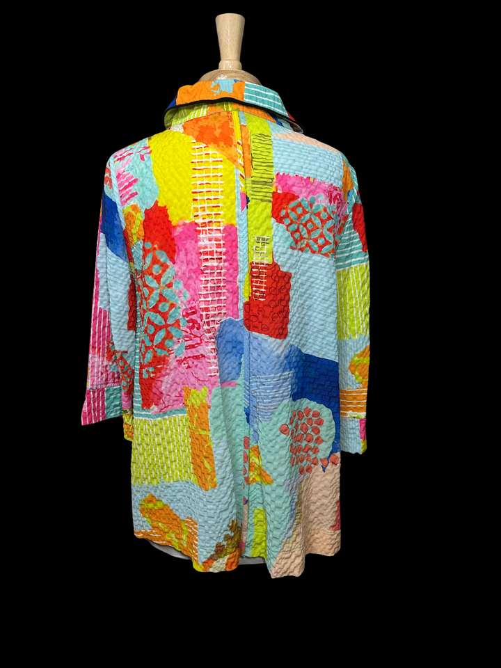 Moonlight Colorful Art Abstract Print Blouse Jacket