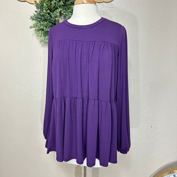 Tiered Dark Purple Modest Top