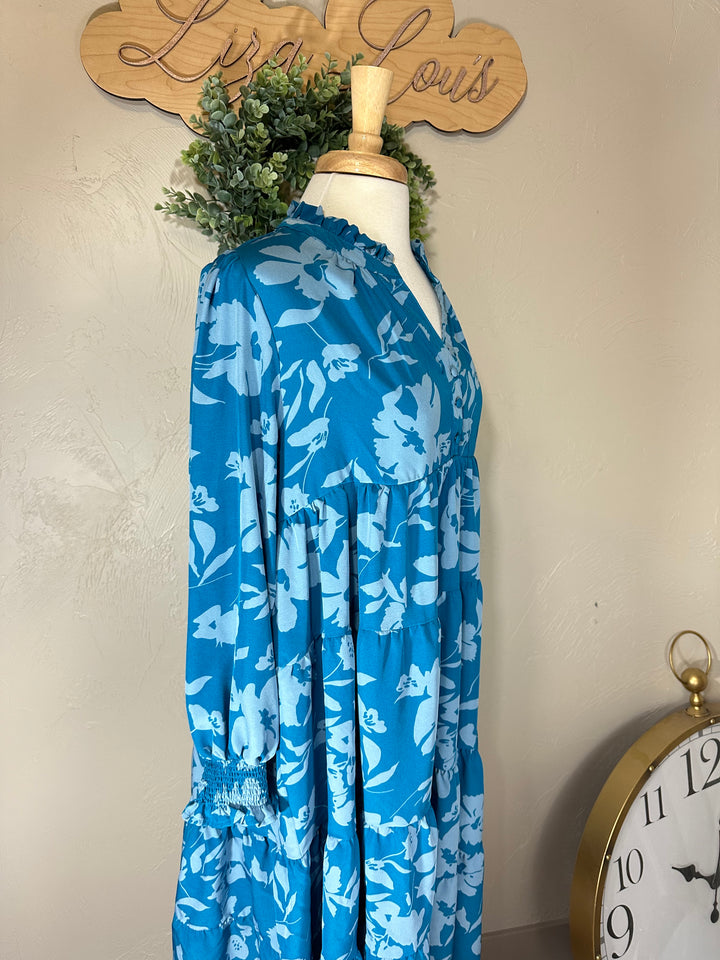 Liza Lou’s Turquoise Mix Long Tunic Top Dress