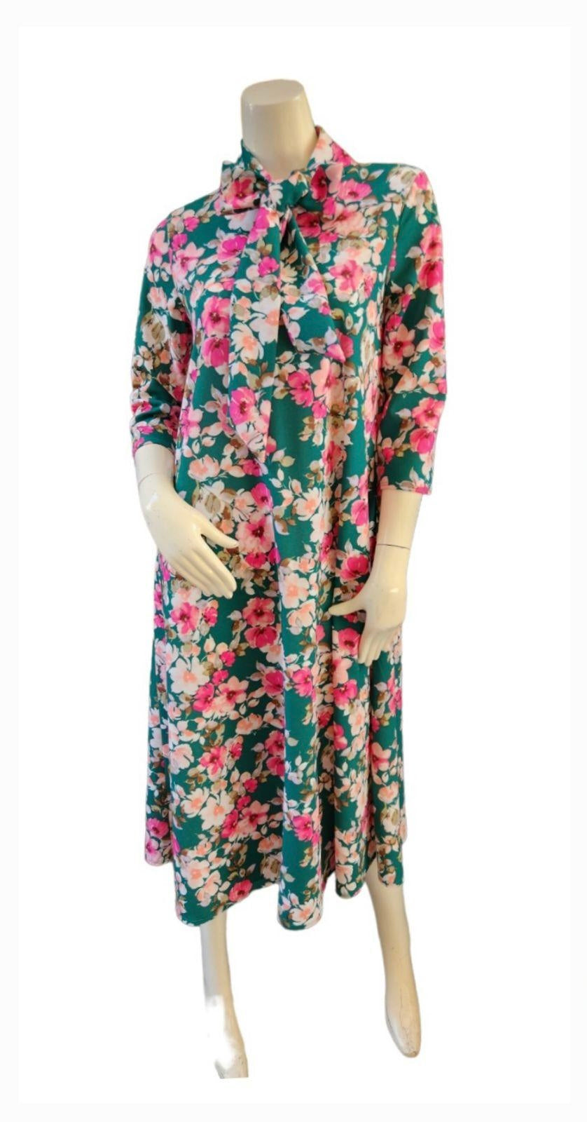 Liza Lou's Park View Green with Pink Floral Dress