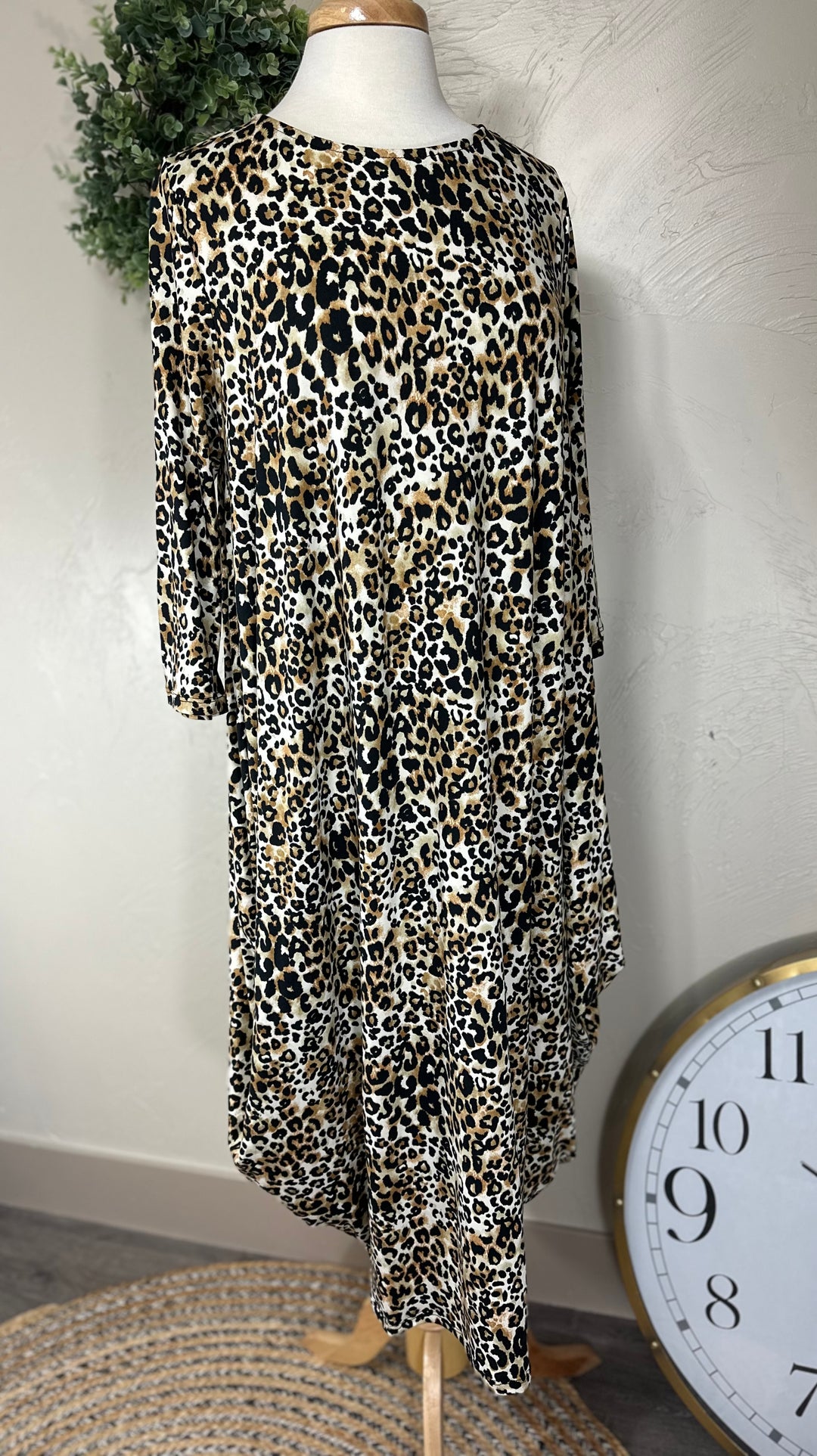 Poliana Animal Print Long Maxi Bubble Modest Dress