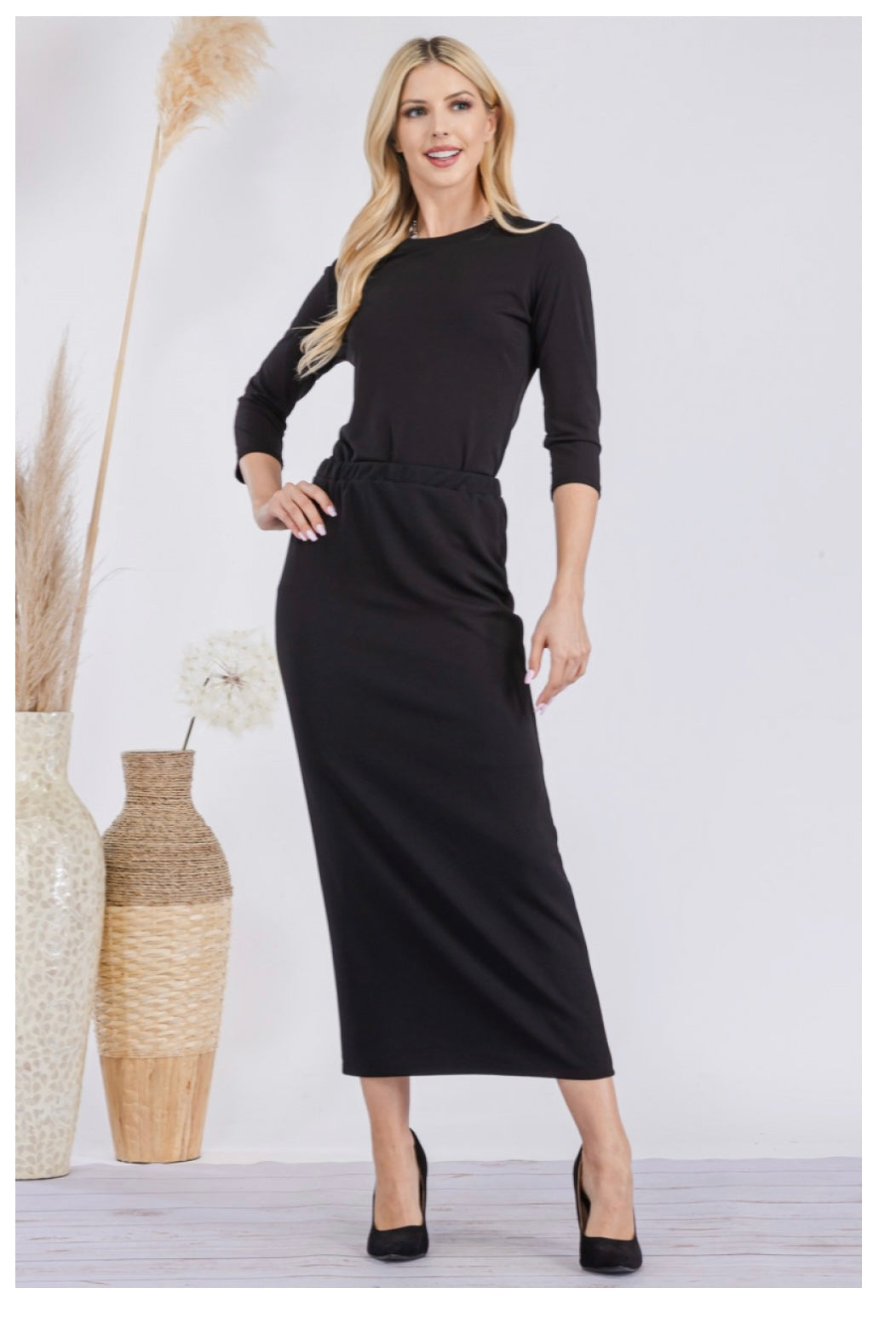 Liza Lou's Long Black Liverpool Skirt