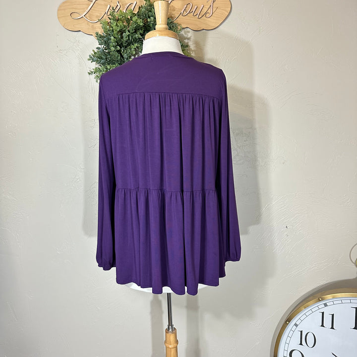 Tiered Dark Purple Modest Top