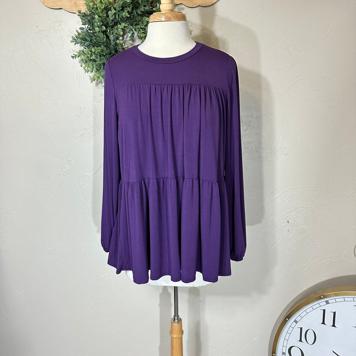 Tiered Dark Purple Modest Top