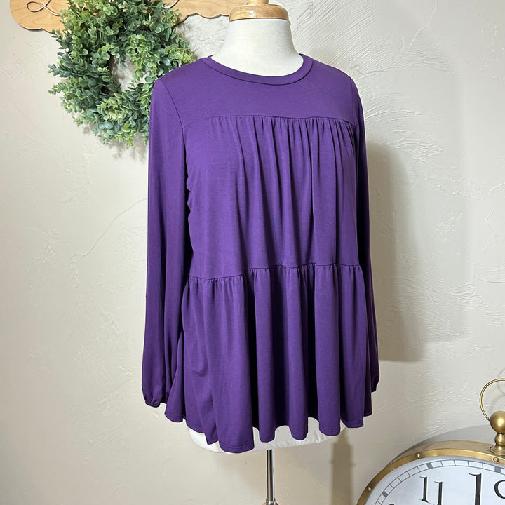 Tiered Dark Purple Modest Top