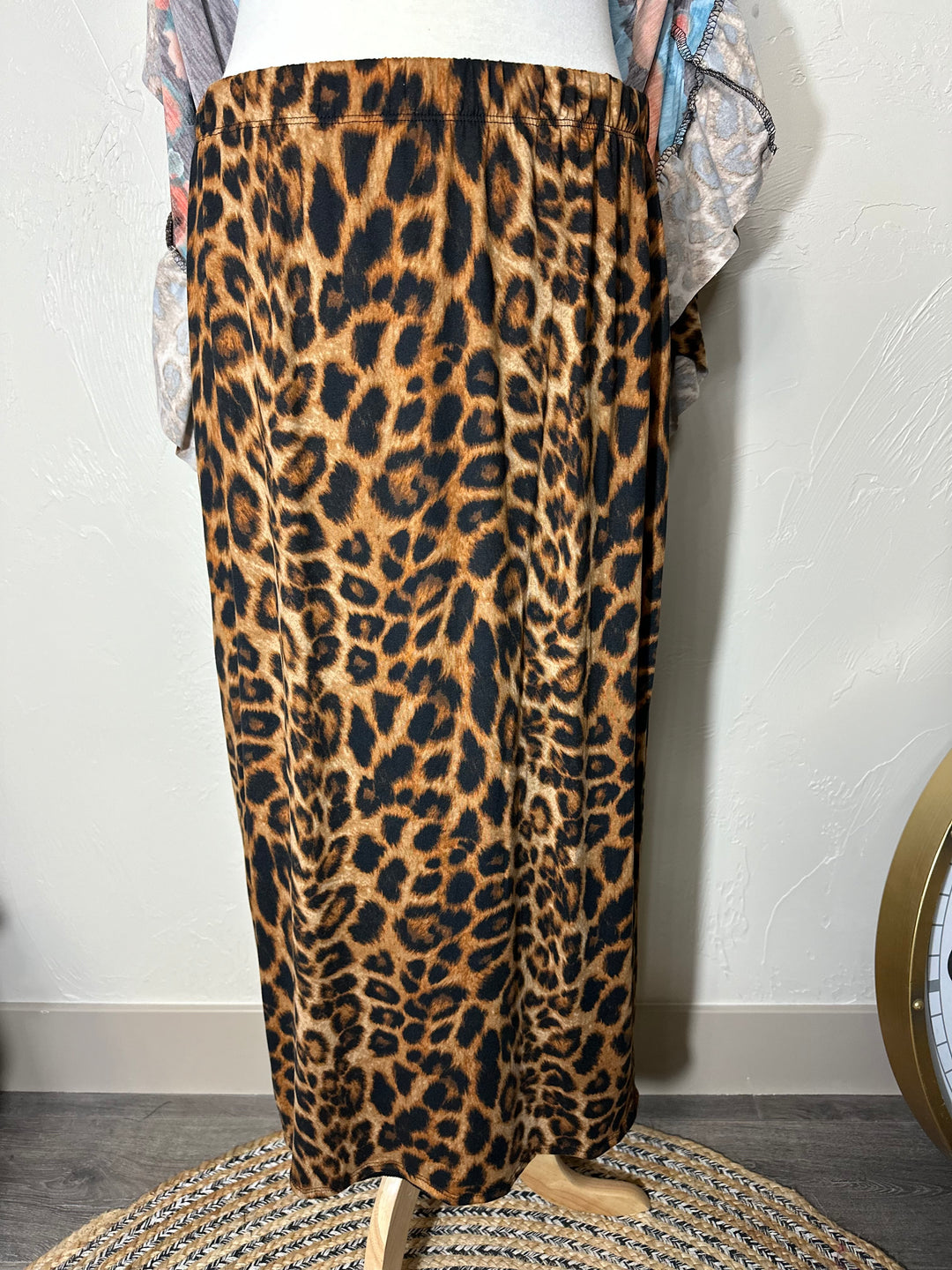 Liza Lou's Long Animal Print Cheetah Midi Lined Skirt