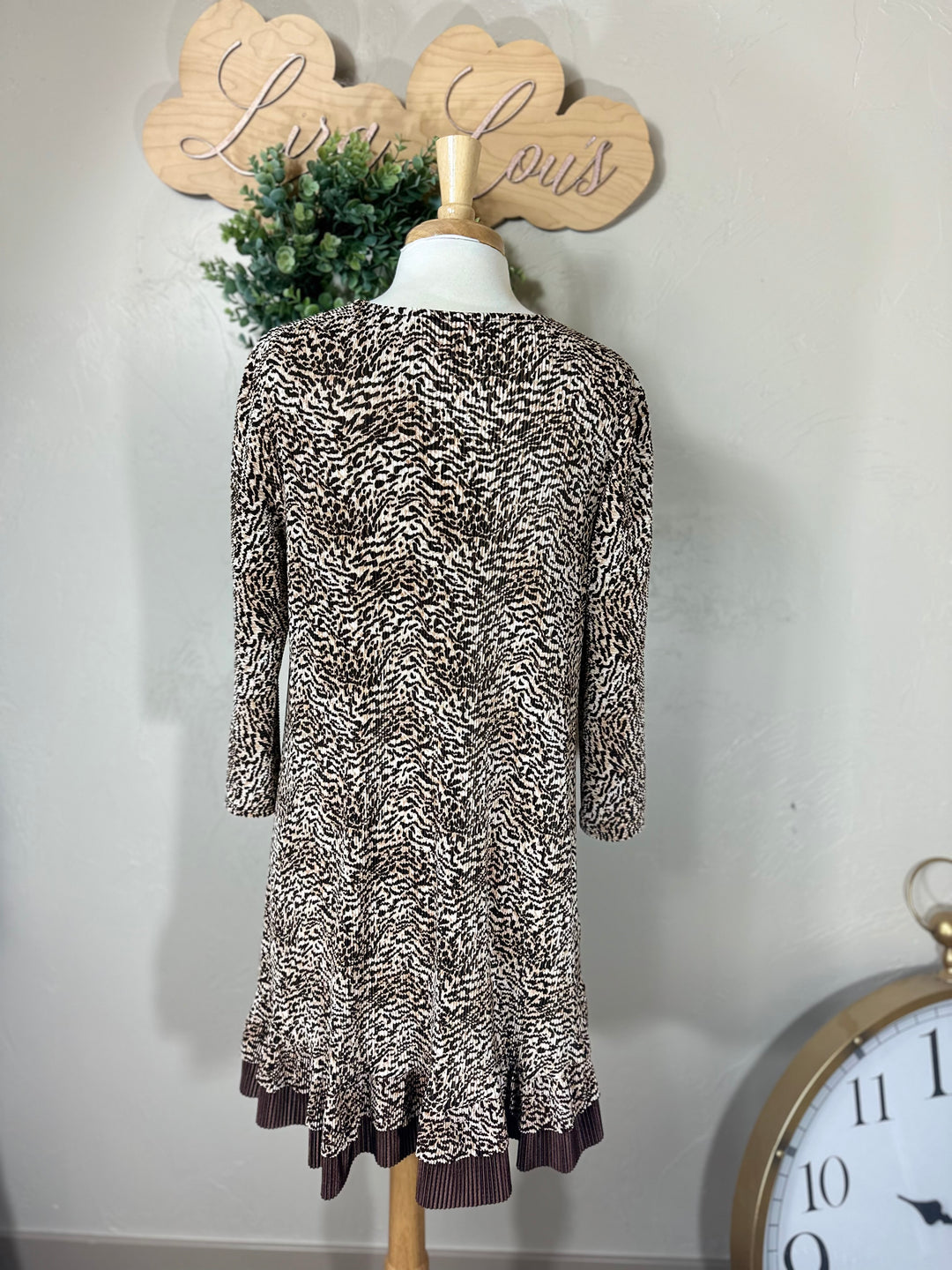 Women's Bodre Textured Animal Print Brown Tunic