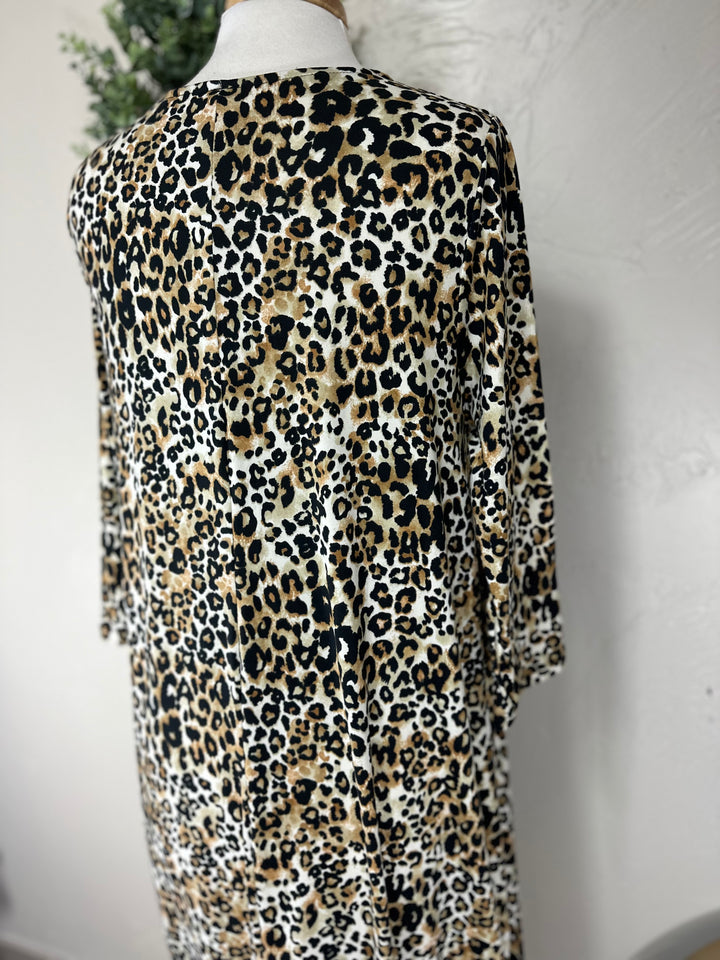 Poliana Animal Print Long Maxi Bubble Modest Dress