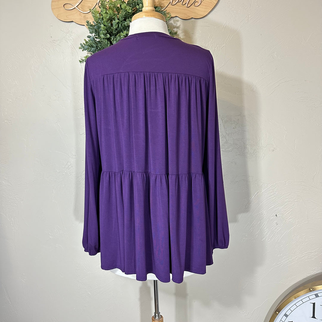 Tiered Dark Purple Modest Top