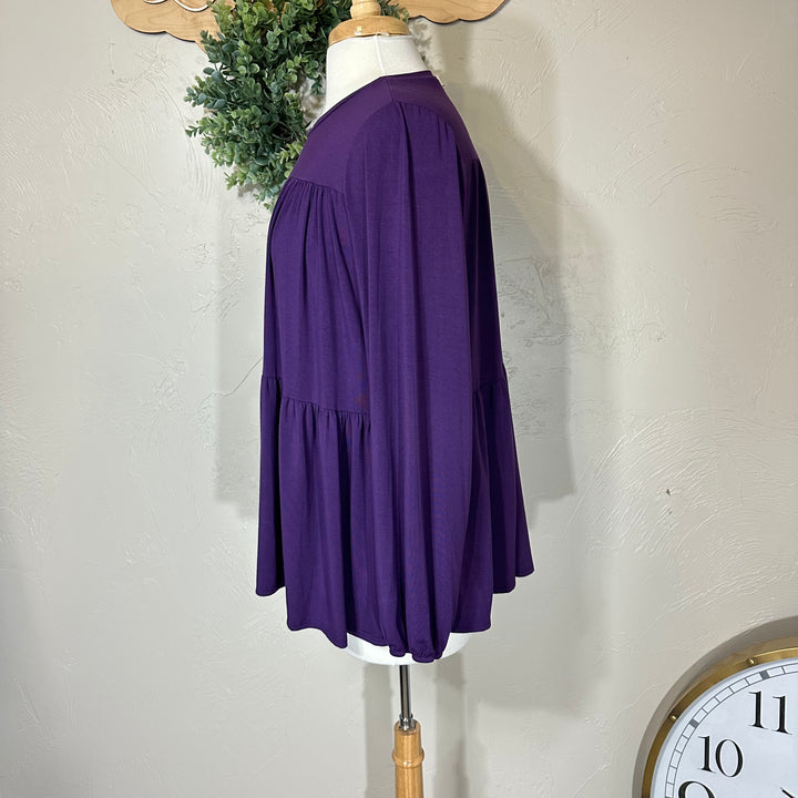 Tiered Dark Purple Modest Top