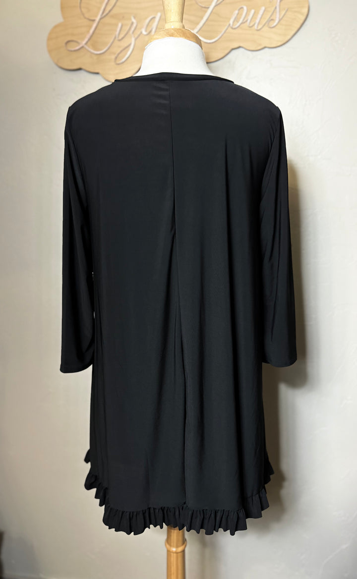 Liza Lou's Dressy Black Must Have Modest Tunic Top