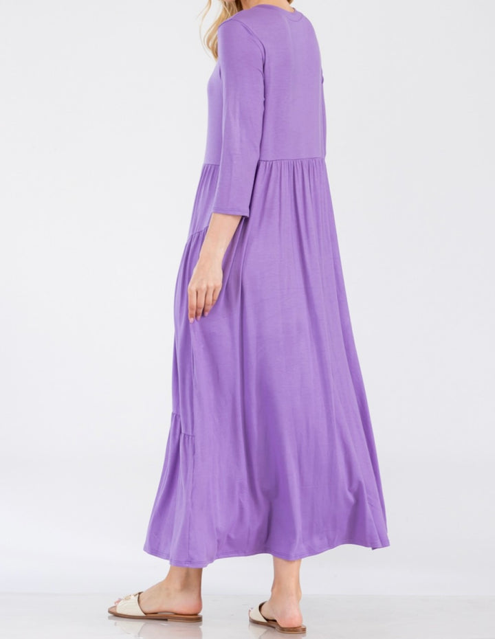 Liza Lou's Purple Lavender Asymmetric Tiered Dress