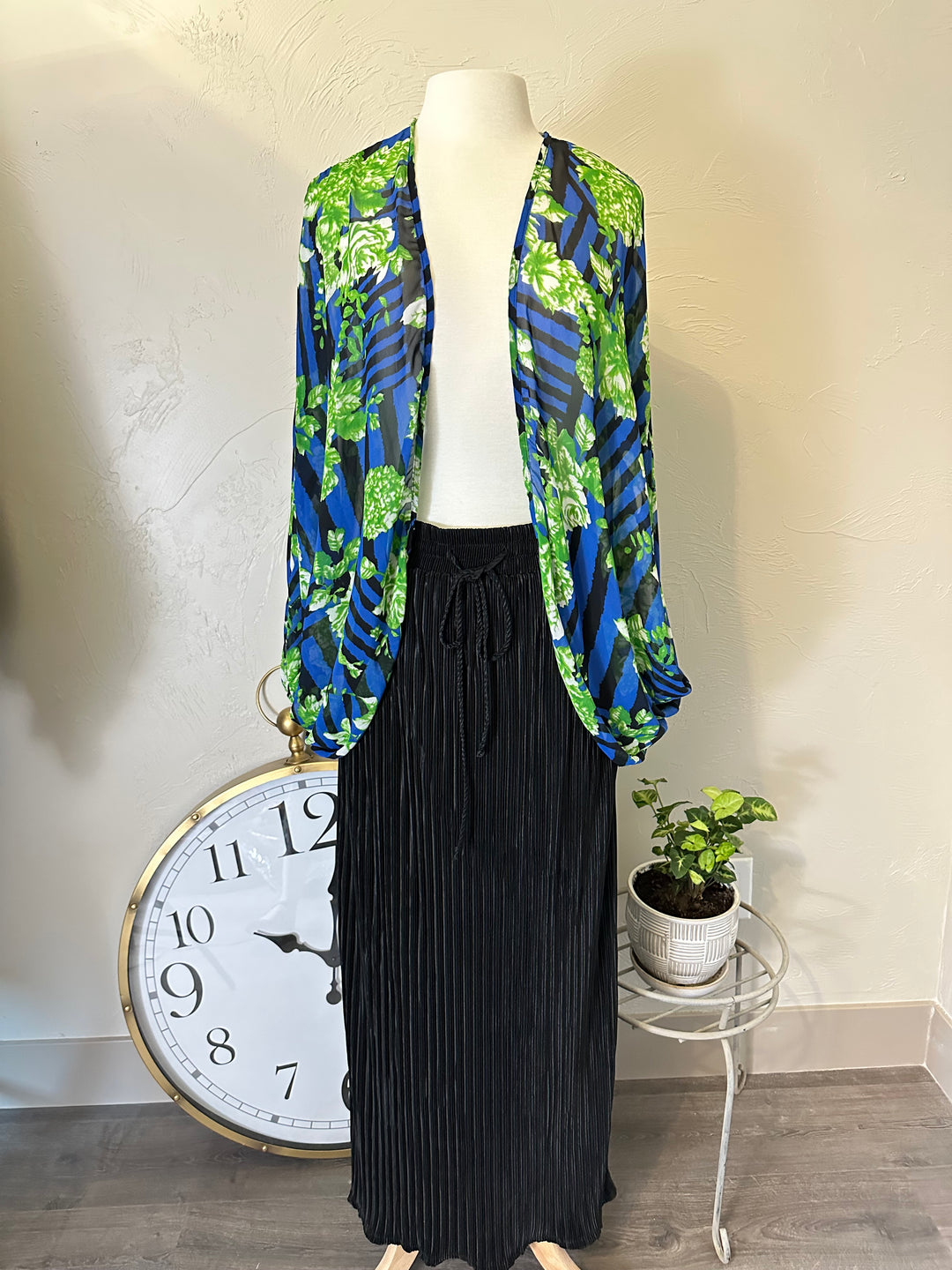 Laney Lou Micro Pleated Long Skirt Lime Green or Black