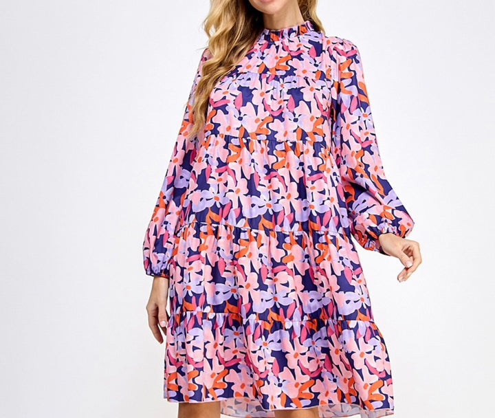 Liza Lou's Tiered Bright Floral Top Dress