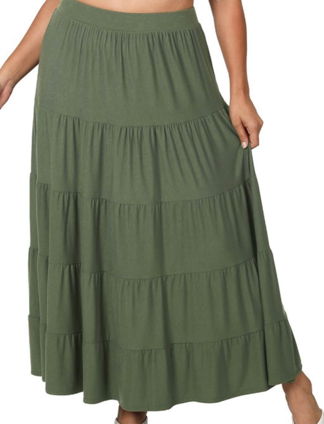 Jayda Long Tiered Modest Skirt