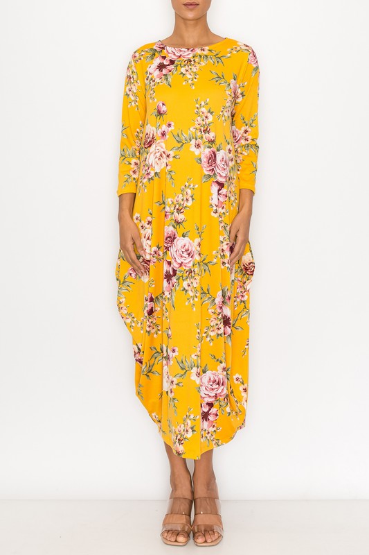 Poliana Spring Yellow Floral Bubble Dress